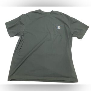 Carhartt 2XL Original Fit Pocket Tee Olive Green Camo Logo Back Shirt